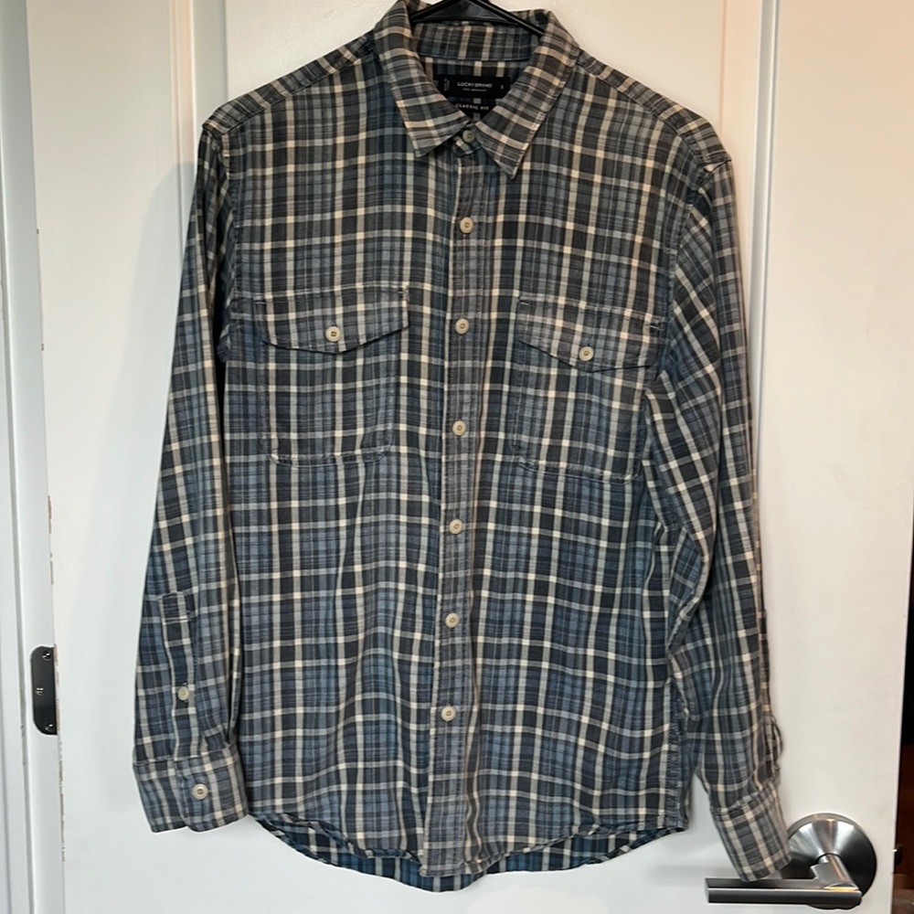 LUCK BRAND PLAID FLANNEL MENS SMALL